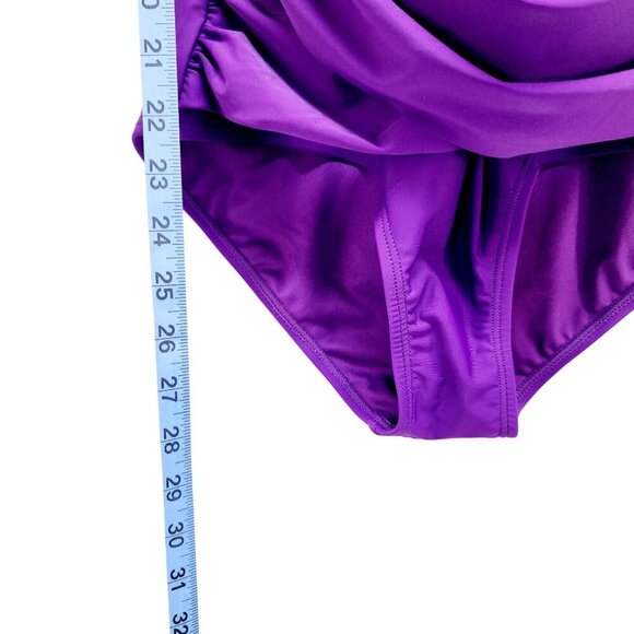Smismivo Womens Purple Ruched One-Piece Swimsuit Size Medium Womens - Picture 11 of 11